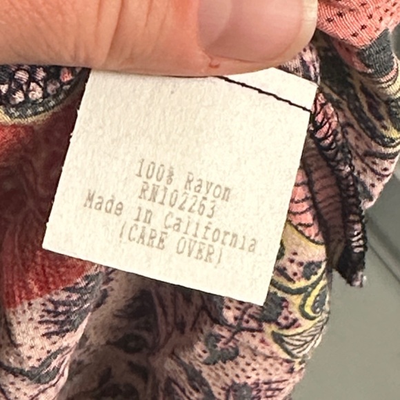 Vintage Floral Y2K Paisley V Neck Lizzie McGuire MIDI Dress Ruffled Size Medium - Picture 8 of 9